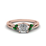 Load image into Gallery viewer, asscher-cut-twisted-petal-diamond-engagement-ring-with-emerald-in-14K-rose-gold-FD8300ASRGEMGR-NL-RG.jpg
