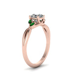 Load image into Gallery viewer, asscher-cut-twisted-petal-diamond-engagement-ring-with-emerald-in-14K-rose-gold-FD8300ASRGEMGR-NL-RG.jpg
