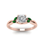 Load image into Gallery viewer, asscher-cut-twisted-petal-diamond-engagement-ring-with-emerald-in-14K-rose-gold-FD8300ASRGEMGR-NL-RG.jpg
