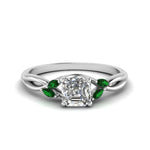 Load image into Gallery viewer, asscher-cut-twisted-petal-diamond-engagement-ring-with-emerald-in-14K-white-gold-FD8300ASRGEMGR-NL-WG.jpg
