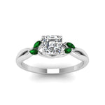 Load image into Gallery viewer, asscher-cut-twisted-petal-diamond-engagement-ring-with-emerald-in-14K-white-gold-FD8300ASRGEMGR-NL-WG.jpg
