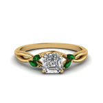 Load image into Gallery viewer, asscher-cut-twisted-petal-diamond-engagement-ring-with-emerald-in-14K-yellow-gold-FD8300ASRGEMGR-NL-YG.jpg
