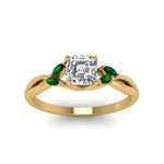 Load image into Gallery viewer, asscher-cut-twisted-petal-diamond-engagement-ring-with-emerald-in-14K-yellow-gold-FD8300ASRGEMGR-NL-YG.jpg
