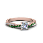 Load image into Gallery viewer, asscher-cut-twisted-vine-diamond-engagement-ring-for-women-with-emerald-in-14K-rose-gold-FD8233ASRGEMGR-NL-RG.jpg
