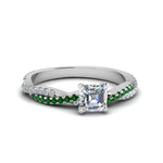 Load image into Gallery viewer, asscher-cut-twisted-vine-diamond-engagement-ring-for-women-with-emerald-in-14K-white-gold-FD8233ASRGEMGR-NL-WG.jpg
