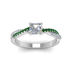 Load image into Gallery viewer, asscher-cut-twisted-vine-diamond-engagement-ring-for-women-with-emerald-in-14K-white-gold-FD8233ASRGEMGR-NL-WG.jpg
