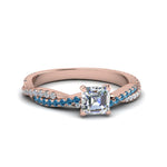 Load image into Gallery viewer, asscher-cut-twisted-vine-diamond-engagement-ring-for-women-with-ice-blue-topaz-in-14K-rose-gold-FD8233ASRGICBLTO-NL-RG.jpg

