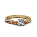 Load image into Gallery viewer, asscher-cut-twisted-vine-diamond-engagement-ring-for-women-with-orange-sapphire-in-14K-yellow-gold-FD8233ASRGSAOR-NL-YG.jpg
