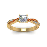 Load image into Gallery viewer, asscher-cut-twisted-vine-diamond-engagement-ring-for-women-with-orange-sapphire-in-14K-yellow-gold-FD8233ASRGSAOR-NL-YG.jpg
