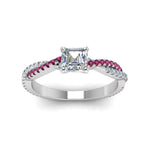 Load image into Gallery viewer, asscher-cut-twisted-vine-diamond-engagement-ring-for-women-with-pink-sapphire-in-14K-white-gold-FD8233ASRGSADRPI-NL-WG.jpg
