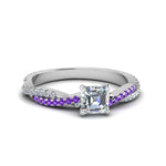 Load image into Gallery viewer, asscher-cut-twisted-vine-diamond-engagement-ring-for-women-with-violac-topaz-in-14K-white-gold-FD8233ASRGVITO-NL-WG.jpg
