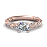 Load image into Gallery viewer, Twisted Vine Asscher Diamond Ring
