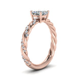 Load image into Gallery viewer, Twisted Vine Asscher Diamond Ring
