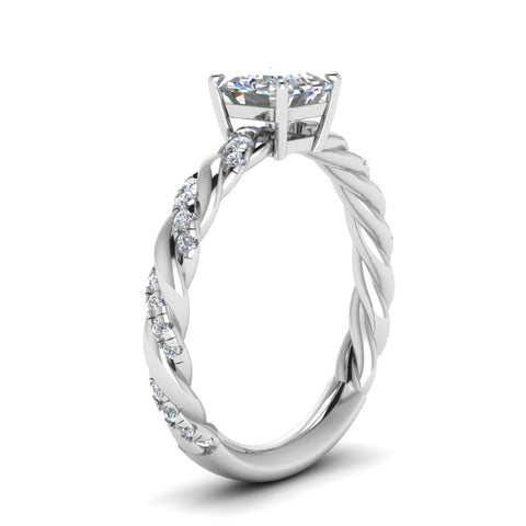 Twisted Vine Asscher Diamond Ring