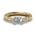 Thumbnail 57 - Twisted Vine Asscher Diamond Ring