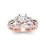 Load image into Gallery viewer, asscher-cut-twisted-vine-luxury-diamond-bridal-ring-set-in-rose-gold-FDENR3211ASANGLE3-NL-RG