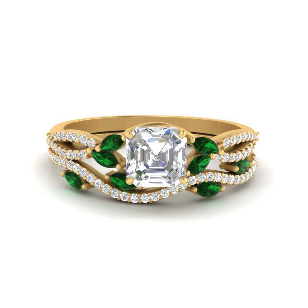 asscher-cut-twisted-vine-luxury-emerald-bridal-ring-set-in-yellow-gold-FDENR3211ASGEMGRANGLE3-NL-YG