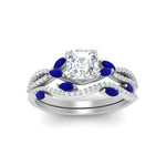 Load image into Gallery viewer, asscher-cut-twisted-vine-luxury-sapphire-bridal-ring-set-in-white-gold-FDENR3211ASGSABLANGLE3-NL-WG