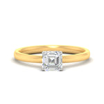 Load image into Gallery viewer, asscher-cut-two-tone-2-mm-comfort-fit-solitaire-ring-in-yellow-gold-fdens11590asrsleep-2.00mm-nl-yg?v=1758108316