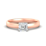 Load image into Gallery viewer, asscher-cut-two-tone-3-mm-comfort-fit-solitaire-ring-in-rose-gold-fdens11590asrsleep-3.00mm-nl-rg?v=1758108316