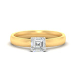 Load image into Gallery viewer, asscher-cut-two-tone-3-mm-comfort-fit-solitaire-ring-in-yellow-gold-fdens11590asrsleep-3.00mm-nl-yg?v=1758108316