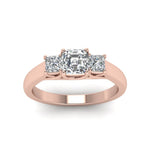 Load image into Gallery viewer, asscher-cut-u-prong-three-stone-diamond-engagement-ring-in-14K-rose-gold-FDENR578ASRANGLE5-NL-RG
