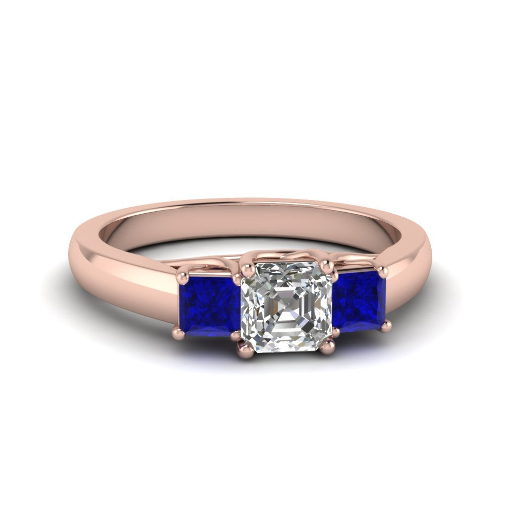 asscher-cut-u-prong-three-stone-diamond-engagement-ring-with-blue-sapphire-in-14K-rose-gold-FDENR578ASRGSABL-NL-RG