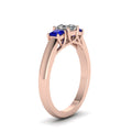 Thumbnail 16 - asscher-cut-u-prong-three-stone-diamond-engagement-ring-with-blue-sapphire-in-14K-rose-gold-FDENR578ASRGSABLANGLE2-NL-RG
