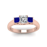 Load image into Gallery viewer, asscher-cut-u-prong-three-stone-diamond-engagement-ring-with-blue-sapphire-in-14K-rose-gold-FDENR578ASRGSABLANGLE5-NL-RG
