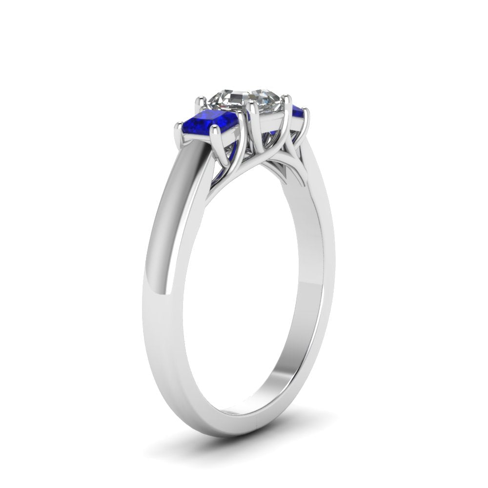 asscher-cut-u-prong-three-stone-diamond-engagement-ring-with-blue-sapphire-in-14K-white-gold-FDENR578ASRGSABLANGLE2-NL-WG