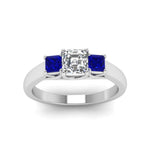 Load image into Gallery viewer, asscher-cut-u-prong-three-stone-diamond-engagement-ring-with-blue-sapphire-in-14K-white-gold-FDENR578ASRGSABLANGLE5-NL-WG
