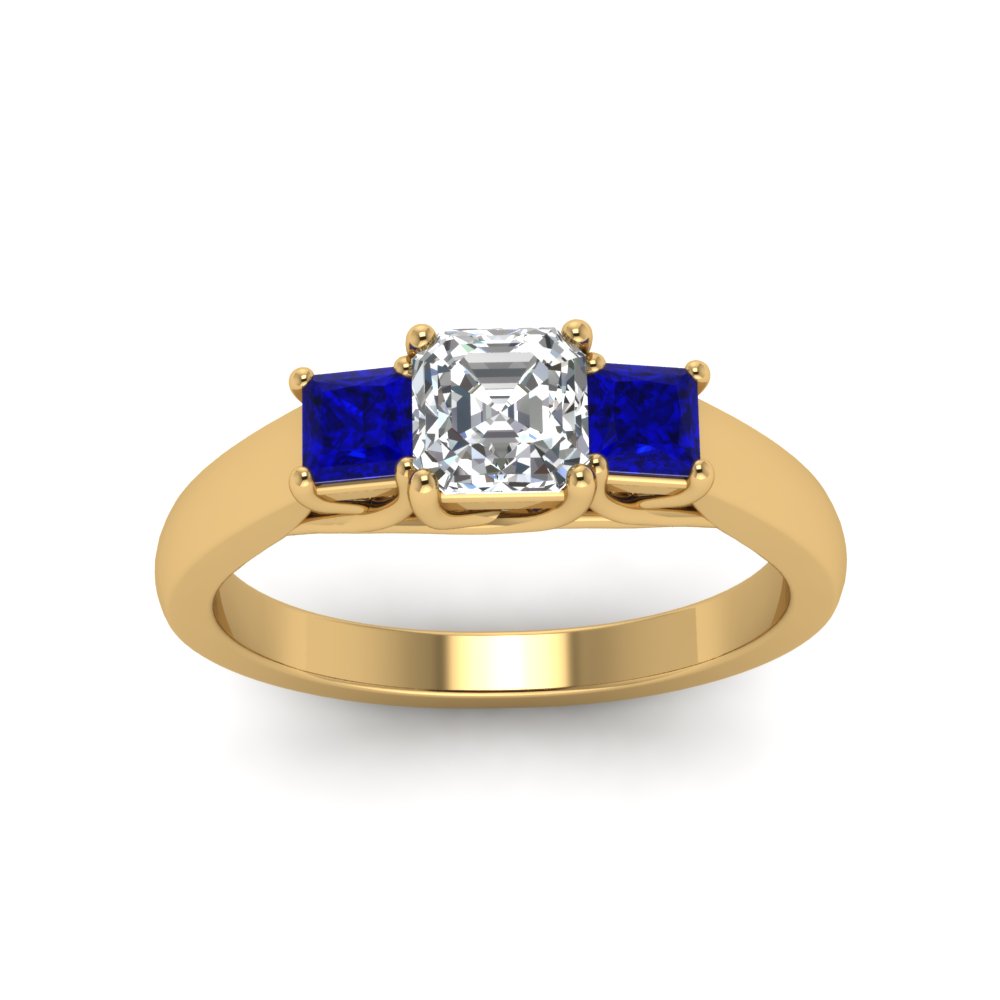 asscher-cut-u-prong-three-stone-diamond-engagement-ring-with-blue-sapphire-in-14K-yellow-gold-FDENR578ASRGSABLANGLE5-NL-YG