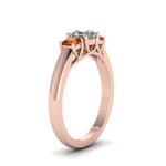 Load image into Gallery viewer, asscher-cut-u-prong-three-stone-diamond-engagement-ring-with-orange-sapphire-in-14K-rose-gold-FDENR578ASRGSAORANGLE2-NL-RG
