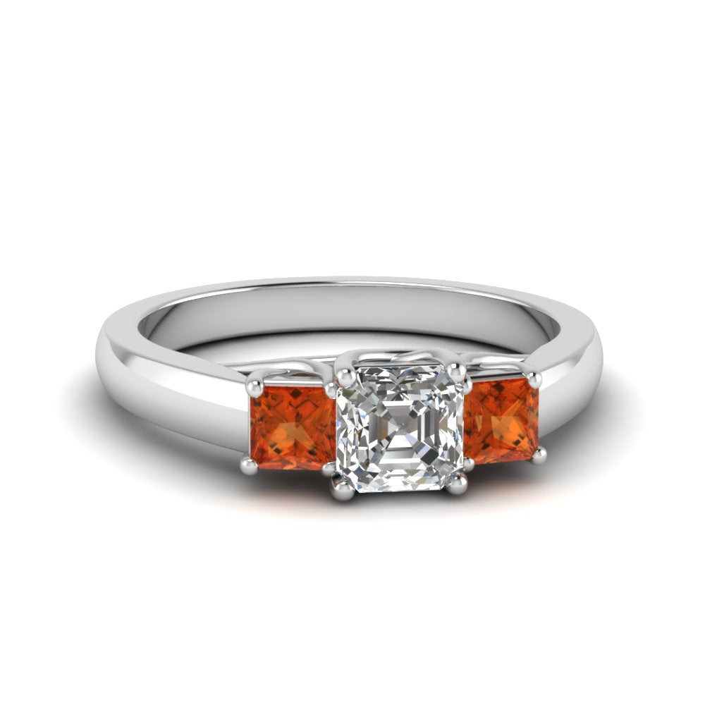 asscher-cut-u-prong-three-stone-diamond-engagement-ring-with-orange-sapphire-in-14K-white-gold-FDENR578ASRGSAOR-NL-WG