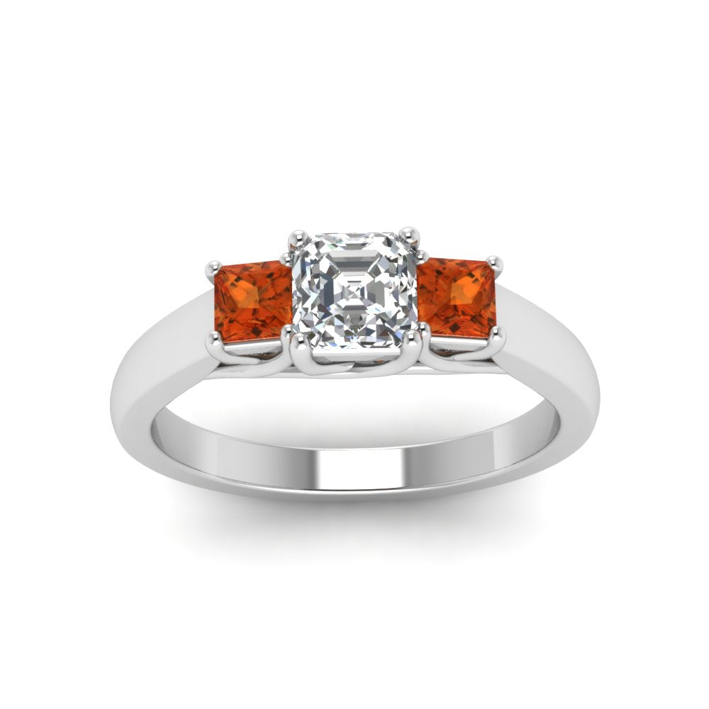 asscher-cut-u-prong-three-stone-diamond-engagement-ring-with-orange-sapphire-in-14K-white-gold-FDENR578ASRGSAORANGLE5-NL-WG