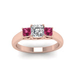 Load image into Gallery viewer, asscher-cut-u-prong-three-stone-diamond-engagement-ring-with-pink-sapphire-in-14K-rose-gold-FDENR578ASRGSADRPIANGLE5-NL-RG
