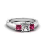 Load image into Gallery viewer, asscher-cut-u-prong-three-stone-diamond-engagement-ring-with-pink-sapphire-in-14K-white-gold-FDENR578ASRGSADRPI-NL-WG
