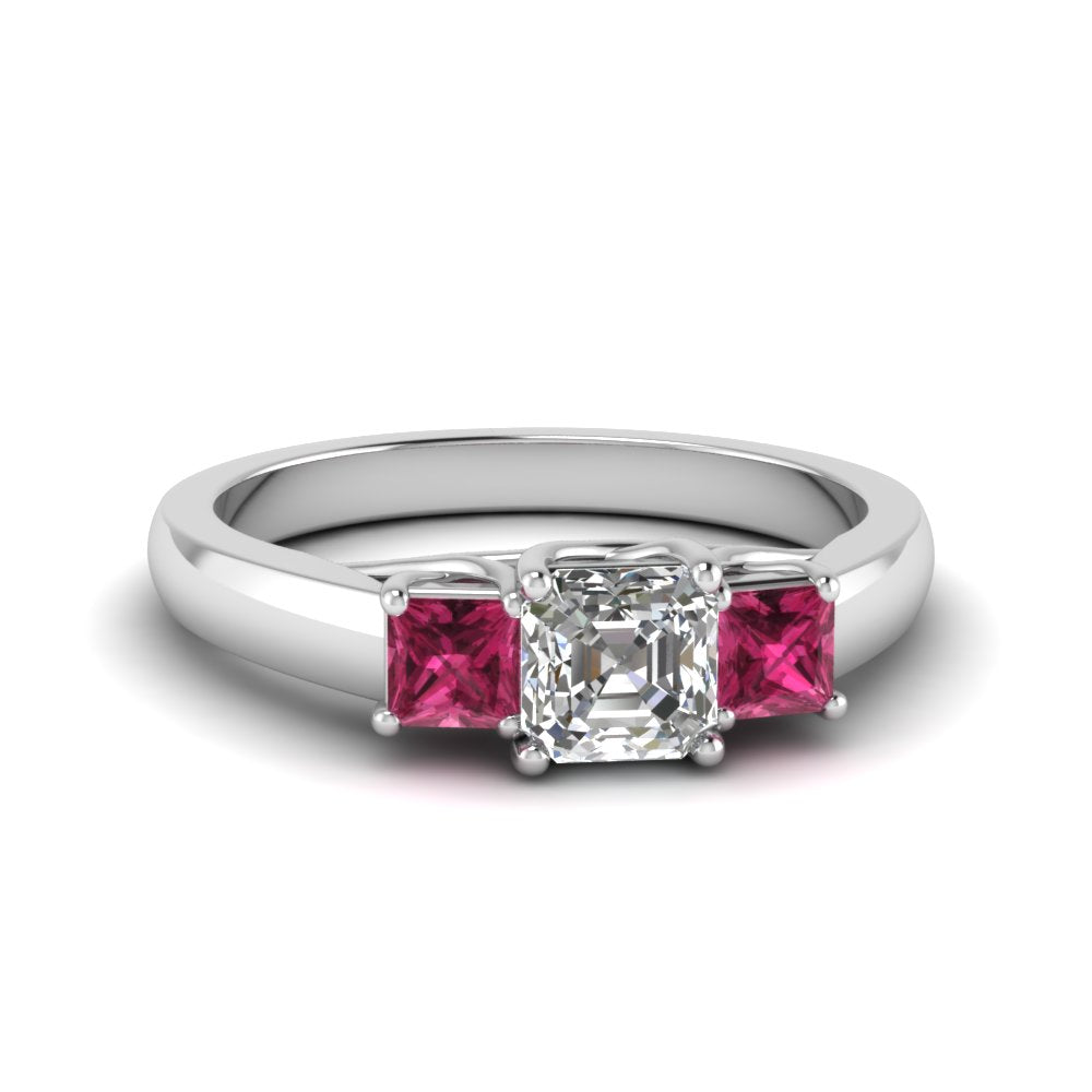 asscher-cut-u-prong-three-stone-diamond-engagement-ring-with-pink-sapphire-in-14K-white-gold-FDENR578ASRGSADRPI-NL-WG