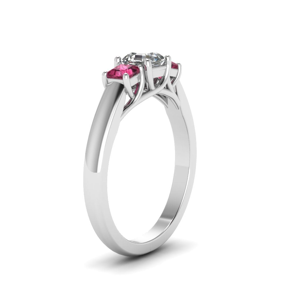 asscher-cut-u-prong-three-stone-diamond-engagement-ring-with-pink-sapphire-in-14K-white-gold-FDENR578ASRGSADRPIANGLE2-NL-WG