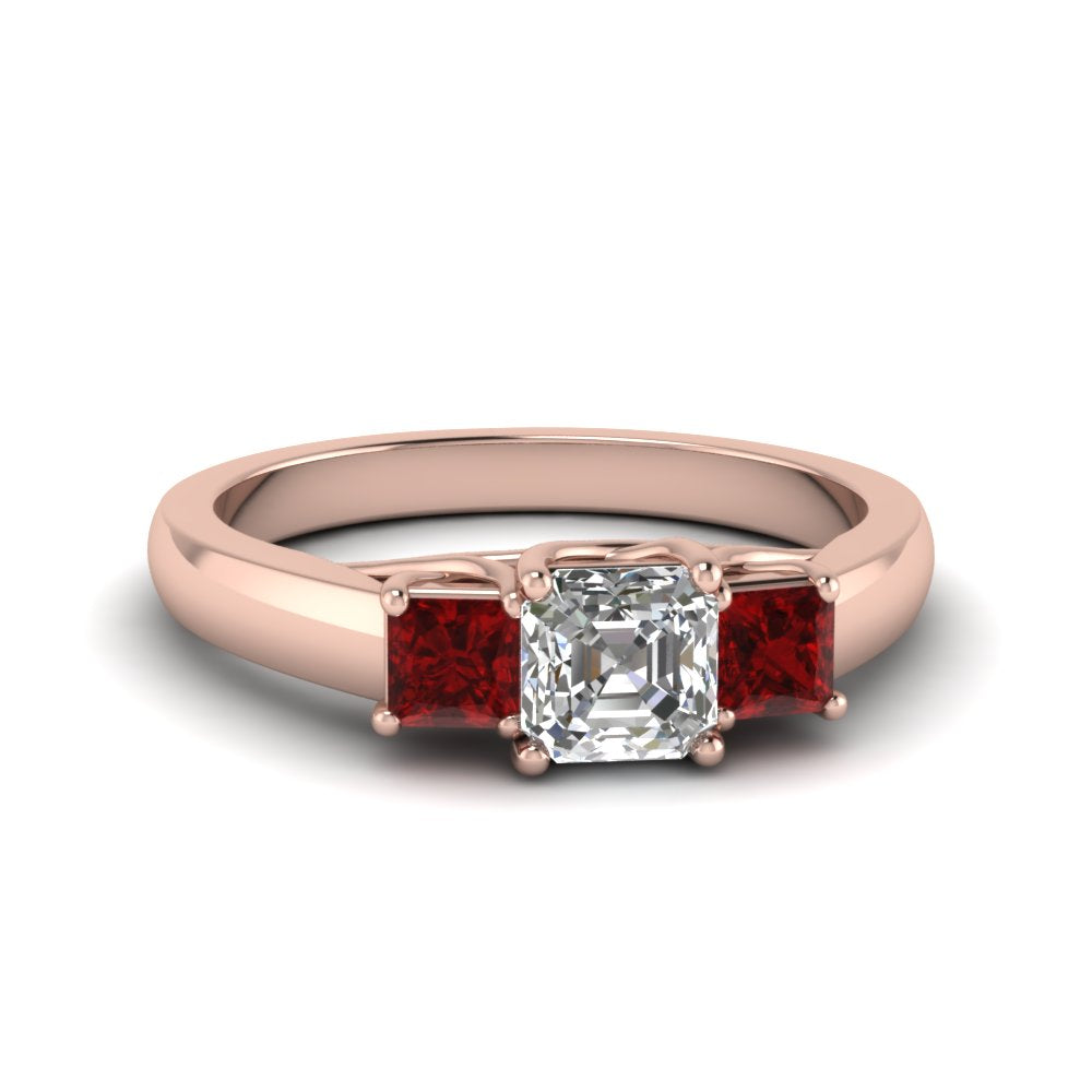 asscher-cut-u-prong-three-stone-diamond-engagement-ring-with-ruby-in-14K-rose-gold-FDENR578ASRGRUDR-NL-RG