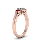 Load image into Gallery viewer, asscher-cut-u-prong-three-stone-diamond-engagement-ring-with-ruby-in-14K-rose-gold-FDENR578ASRGRUDRANGLE2-NL-RG

