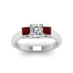 Load image into Gallery viewer, asscher-cut-u-prong-three-stone-diamond-engagement-ring-with-ruby-in-14K-white-gold-FDENR578ASRGRUDRANGLE5-NL-WG
