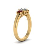 Load image into Gallery viewer, asscher-cut-u-prong-three-stone-diamond-engagement-ring-with-ruby-in-14K-yellow-gold-FDENR578ASRGRUDRANGLE2-NL-YG
