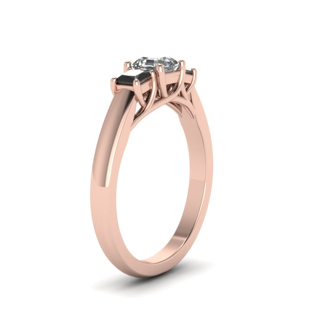 asscher-cut-u-prong-three-stone-engagement-ring-black-diamond-in-14K-rose-gold-FDENR578ASRGBLACKANGLE2-NL-RG