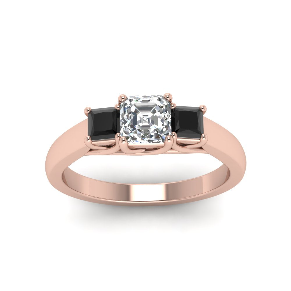 asscher-cut-u-prong-three-stone-engagement-ring-black-diamond-in-14K-rose-gold-FDENR578ASRGBLACKANGLE5-NL-RG