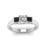 Load image into Gallery viewer, asscher-cut-u-prong-three-stone-engagement-ring-black-diamond-in-14K-white-gold-FDENR578ASRGBLACKANGLE5-NL-WG
