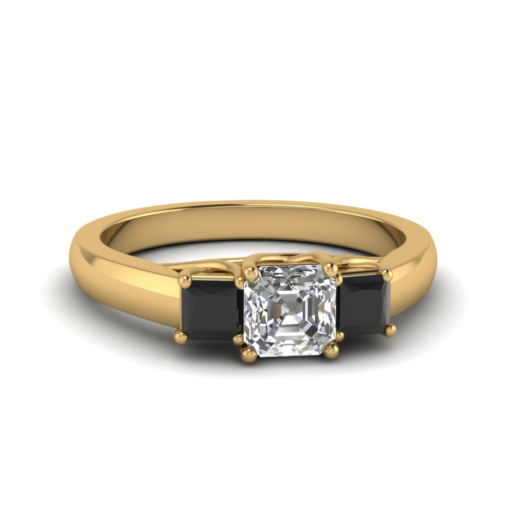 asscher-cut-u-prong-three-stone-engagement-ring-black-diamond-in-14K-yellow-gold-FDENR578ASRGBLACK-NL-YG