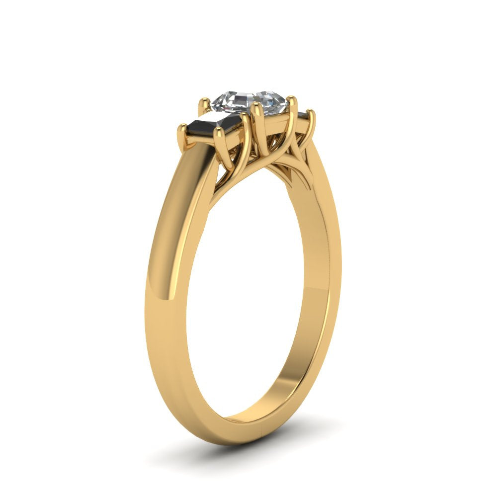 asscher-cut-u-prong-three-stone-engagement-ring-black-diamond-in-14K-yellow-gold-FDENR578ASRGBLACKANGLE2-NL-YG
