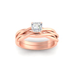 Load image into Gallery viewer, asscher-cut-vine-inspired-solitaire-bridal-ring-set-in-rose-gold-fdens8252asangle5-nl-rg.jpg?v=1767084984