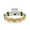 Load image into Gallery viewer, asscher-emerald-floating-marquise-accent-ring-with-eternity-wedding-band-in-yellow-gold-FDEWB9398ASGEMGRANGLE5-NL-YG.jpg?v=1758801863